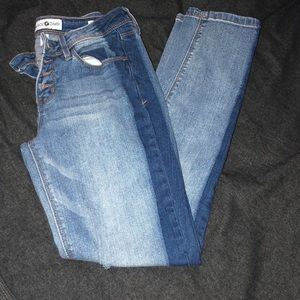 Two-Tone Skinny Jeans